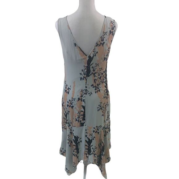 Reiss Gray Floral Asymmetrical Dress Size 4 - Picture 2 of 11